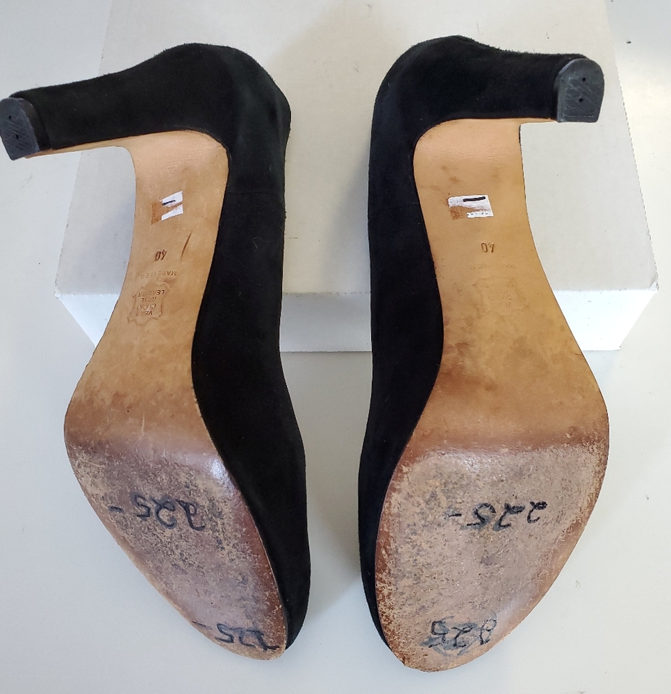 Chloë Sevigny x Opening Ceremony Black Suede Heels 9 - Picture 4 of 7